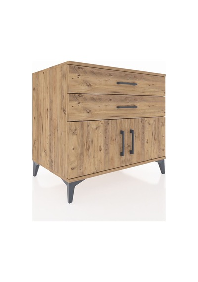 Kronos Şifonyer Tek Raflı 2 Çekmeceli 2 Kapaklı 88x59x80 Çam-çam Çam