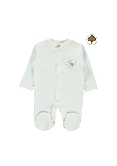 Civil Baby Prematüre Organik Patikli Tulum Ekru