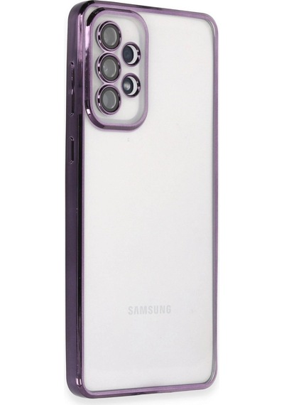Samsung Uyumlu Galaxy A73 5g Kılıf Kamera Korumalı Lensli Silikon Mor