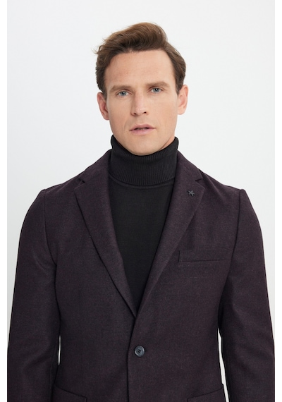 Ac&Co / Altınyıldız Classics Erkek Bordo Yünlü Slim Fit Dar Kesim Mono Yaka Torba Cepli Ceket Bordo Ac&Co / Altınyıldız Classics Erkek Bordo Yünlü Slim Fit Dar Kesim Mono Yaka Torba Cepli Ceket Bordo