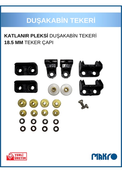 Bella Katlanır Duşakabin Tekeri Siyah Siyah