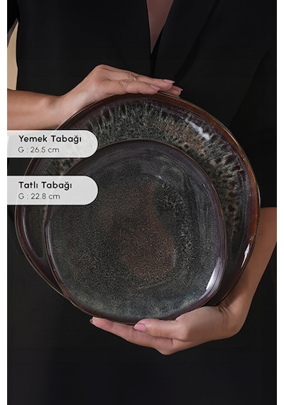 Karaca  Earth Collection Galactic 55 Parça 12 Kişilik Yemek Takımı Siyah