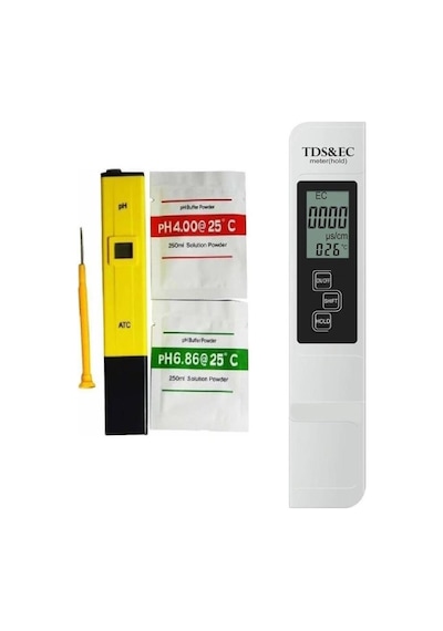 Dijital Ph Ölçer + Tds Ec Metre Termometreli Su Kalite Ve Iletkenlik Ölçüm Cihazı