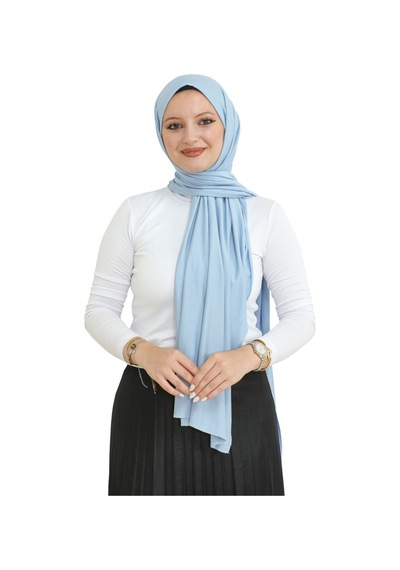 Modish Group Şal Tesettür Başörtüsü Premium Kumaş Eşarp Uzun Islami Giyim Viskon - Bebe Mavisi Mavi
