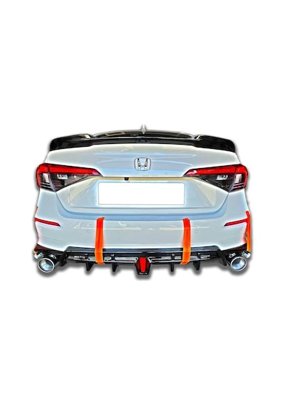 Honda Civic Fe Arka Ek Plastik Siyah Difüzör 2022 2023 2024 2025 Arka-bodykit-ek-karlık