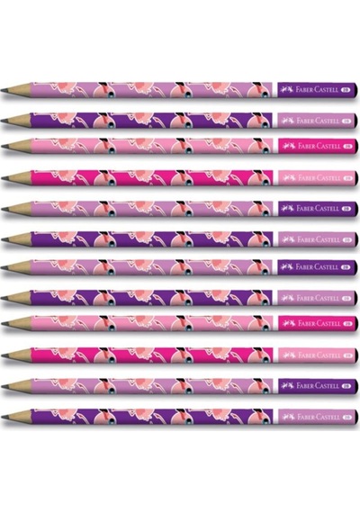 Faber-castell Flamingo 2b Yuvarlak Kurşun Kalem 12'li Karışık