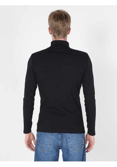 Colin'S Slim Fit Lacivertvert Erkek Uzun Kol Tişört Cl1049854_Q1.V1_Nav Lacivert