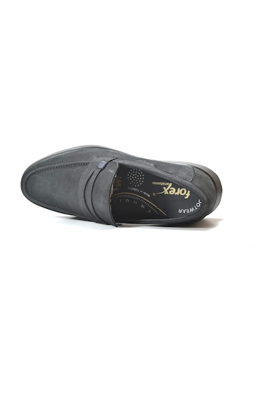 Forex 4042 Deri Nubuk Siyah Anatomik Loafer Casual Erkek Ayakkabı Siyah