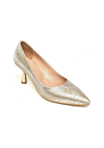 Fox Shoes U676034014 Altın Sim Alçak Topuklu Kadın Ayakkabı Altın