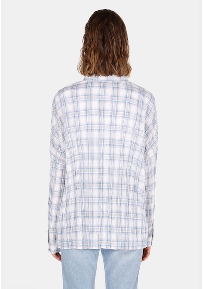 Colin's Colins Relaxed Fit Shirt Neck Ekoseli Kadın Mavi Uzun Kol Gömlek Cl1073287 Cl1073287 Q1.v1 Lbl Açık Mavi