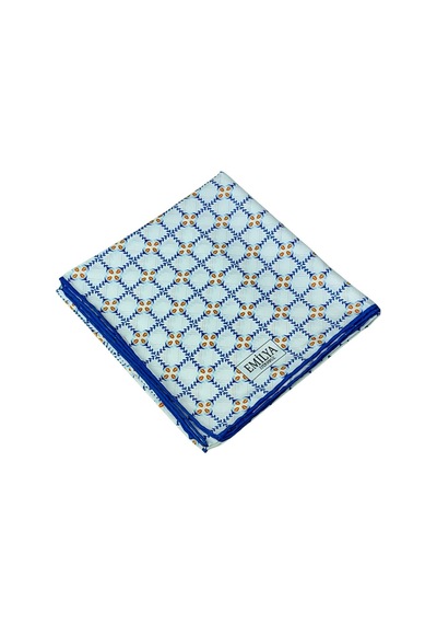 Mim Eşarp Emilya Rayon Desenli Eşarp 90x90 Cm Beyaz - Saks