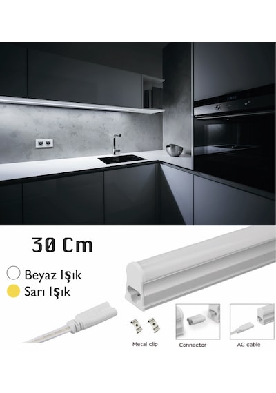 30 Cm Mutfak Tezgah Aydınlatması-Raf Aydınlatması Led Anahtarlı