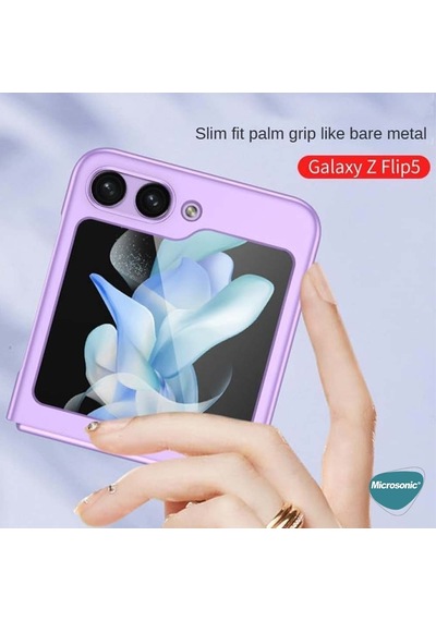 Microsonic Samsung Galaxy Uyumlu Z Flip 5 Kılıf Shape Hard Cover Siyah