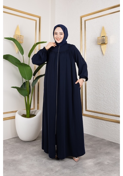 Nevayla Moda Ön Ve Arka Robalı Ferace - Lacivert / F0142 Lacivert