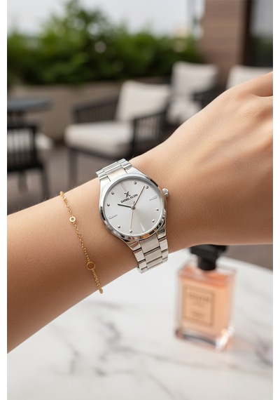 Daniel Klein 8682308439122 Classic All Silver Çelik Kordonlu Sevgili Çift Kol Saatleri Gümüş