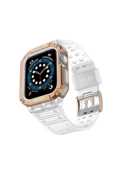 Newface - 435 -  Apple Watch Uyumlu 42mm Kr401 Silikon Kordon - Glblseme - - Beyaz-rose