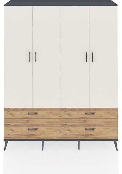 Hyperion Gardrop 10 Raflı 4 Çekmeceli 4 Kapaklı 176x44x221 Antrasit-aytaşı/çam Aytaşı/çam Hyperion Gardrop 10 Raflı 4 Çekmeceli 4 Kapaklı 176x44x221 Antrasit-aytaşı/çam Aytaşı/çam