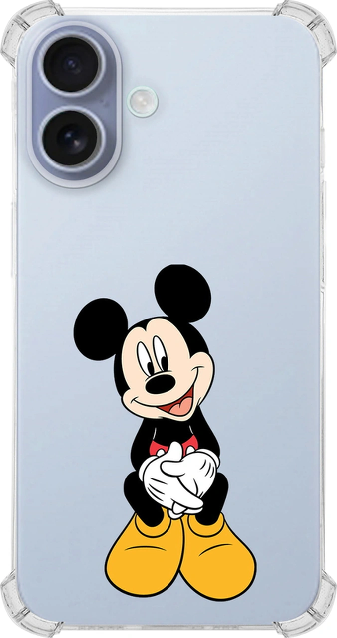 Apple Uyumlu iPhone 16 İle Mickey Mouse 1 Baskılı Köşe Korumalı Şeffaf Kılıf