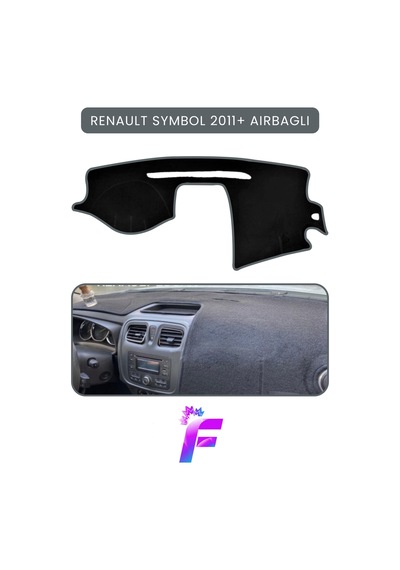 Renault Symbol Aırbaglı 2012-2020 Torpido Örtüsü Güneşten Korur Kolay Montaj Tam Uyum A68 Gri