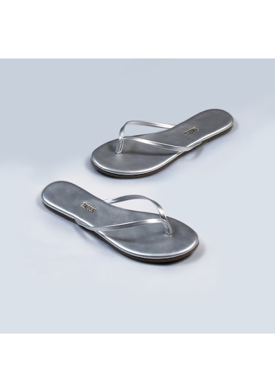 Tkees Flip Flop Terlik Parmak Arası Terlik Gri Gümüş