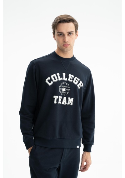 AR-MA Arma Erkek Yazı Baskılı Regular Fit Şardonsuz 3 İplik Bisiklet Yaka Sweatshirt 001