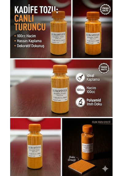 Turuncu Kadife Tozu Flok Tozu Flock Powder 100cc
