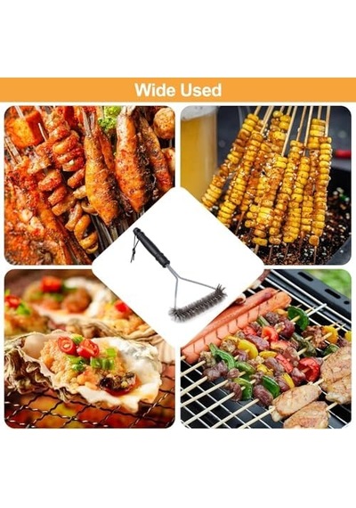 Mangal Barbekü Fırçası, Izgara Temizleme Fırçası, Paslanmaz Çelik, Ekstra Uzun Mangal Temizleme Fırçası, Gazlı Izgara Barbekü
