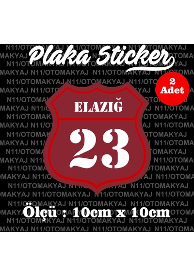 23 Elazığ İl Şehir Plaka Sticker Futbol Spor Kulüb