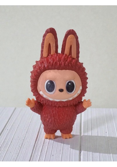 Labubu Figür 3d Model Sarı Ve Kırmızı 15 CM