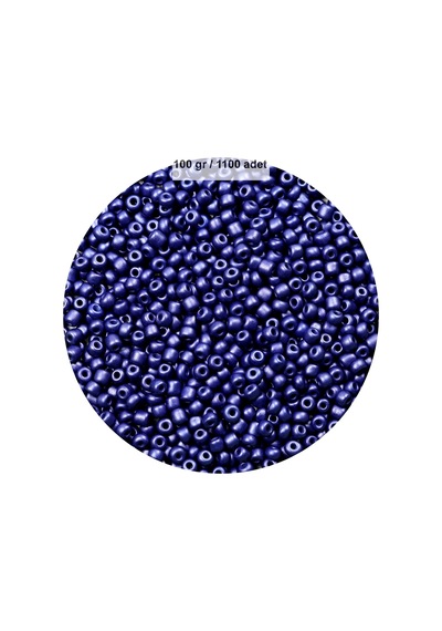 Lacivert Renk 4 Mm Yaklaşık 1100 Adet / 100 Gram Cam Boncuk Oya Yazma Bileklik Ve Kolye