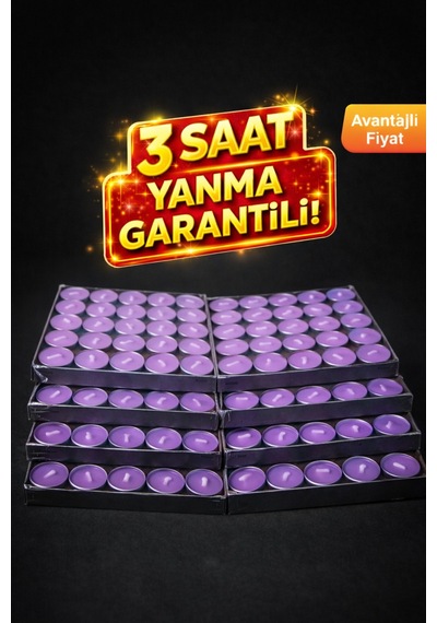 Çooookk Al Az Öde, Tea Lıght Mum 100 Adet Mor Renk