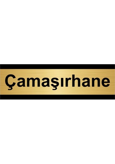 Çamaşırhane 5x20cm Altın Renk Metal Yönlendirme Levhası