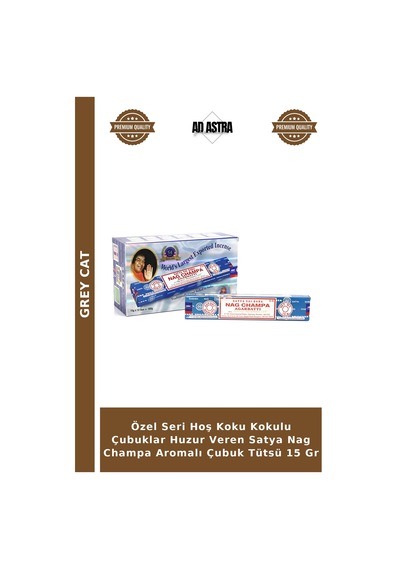 Özel Seri Hoş Koku Kokulu Çubuklar Huzur Veren Satya Nag Champa Aromalı Çubuk Tütsü 15 Gr