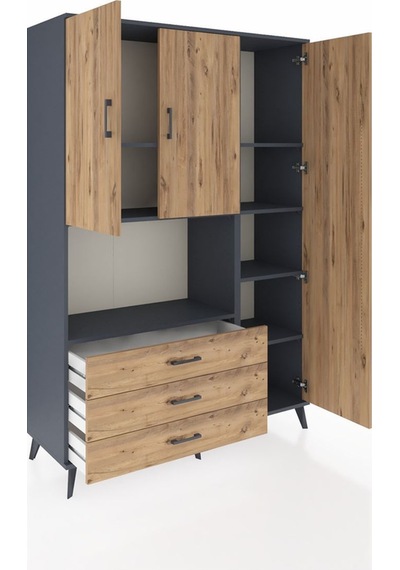 Hyperion Dolap 7 Raflı 3 Çekmeceli 3 Kapaklı 132x44x195 Antrasit-çam/çam Atlas Çam/atlas Çam Hyperion Dolap 7 Raflı 3 Çekmeceli 3 Kapaklı 132x44x195 Antrasit-çam/çam Atlas Çam/atlas Çam