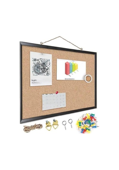 Mantar Pano Mdf Çerçeve 60x90 Cm 1 Adet Harita Çivisi Hediyeli Duvara Monte Mantar Çerçeve Evde Okulda Büroda Ofis Diğer
