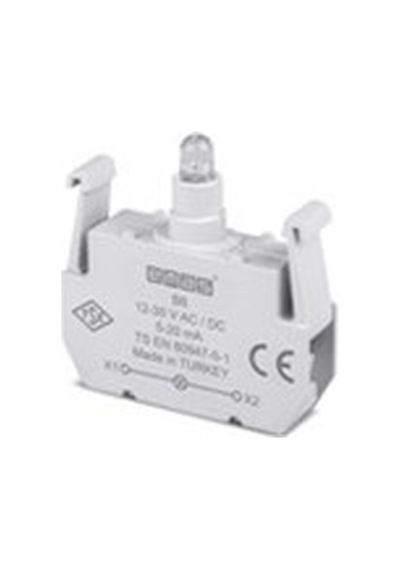 B6 12-30v Ac/dc Kırmızı Ledli Sinyal Blok Emas - 2'li Paket