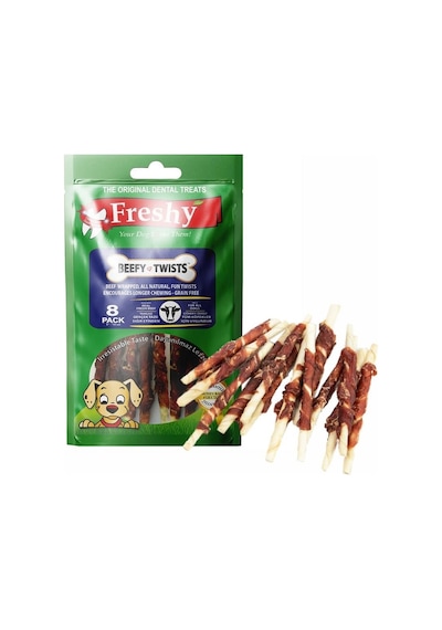 Freshy Beefy Twists Sığır Etli Burgu Çubuk Köpek Ödülü 8'li