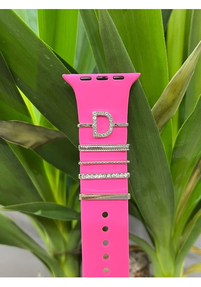 Apple Watch Uyumlu Kordon Aksesuarı Charm Set D Harfi