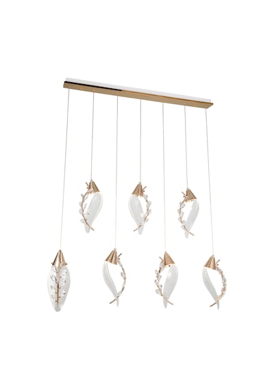 Ardea 7'li Gold Sıralı Sarkıt Salon Led Avize