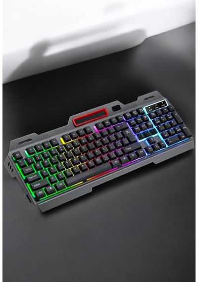 Led Işıklı Oyuncu Klavye Usb Girişli Rgb Işıklı Q Klavye Mouse - Lisinya
