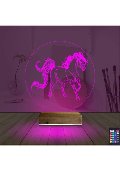 Luvivia At Tasarım 3d Lamba - Masa Gece Lambası V3 Şeffaf