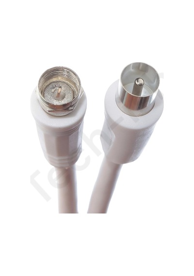 F Tipi 75 Ohm Erkek Anten Kablosu 5 Metre, Tv, Uydu Ve Receiver Bağlantısı İçin Uyumlu