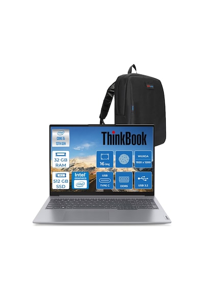 Lenovo ThinkBook 16 G6 IRL 21KH00SXTRF09 i5-13420H 32 GB 512 GB SSD 16" Free Dos Dizüstü Bilgisayar + Zetta Çanta