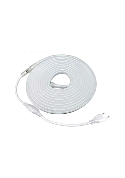Amber Neon Şerit Led Fişli 220v Esnek Dış Mekan, Bahçe, Açık Alan Dekoratif Aydınlatma 5 Metre