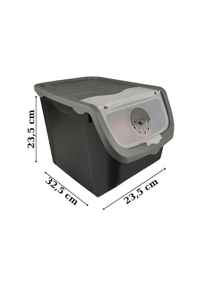 Digithome Coral 2'li Soğan Patates Saklama Kabı 12 Litre - Gri