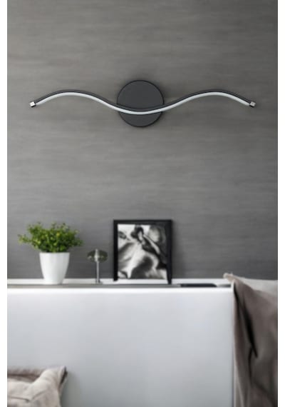 Wave Aplik Siyah Modern Tasarım - Hol - Banyo - Mutfak - Salon - Yatak Odası Gün Işığı Led Aplik Siyah