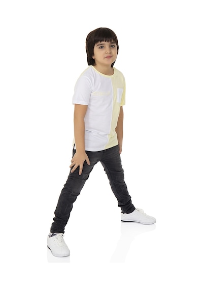 Toontoy Kids Toontoy Erkek Çocuk Cepli Arka Baskılı Tişört Sarı