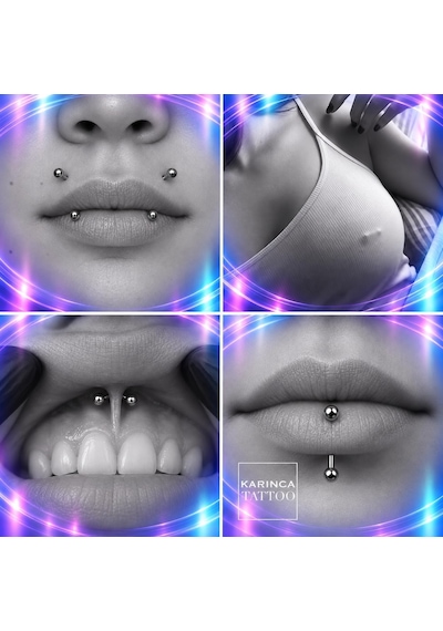 Titanyum Piercing Kaş Rook Kulak Anti Tragus Snug Daith Surface Forward Helix Flat Nipple Conch Angel Bites Septum Vertical Labret çok renkli