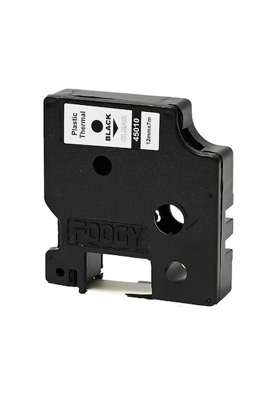 Foogy Dymo D1 Etiket Muadili 12 MM X 7 M Şeffaf -Siyah