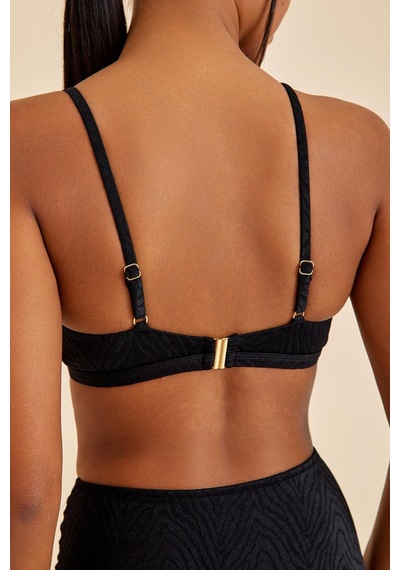 Amarelle Bali Siyah Dolgusuz Pedli Üçgen Bikini Üst Siyah
